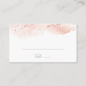 バラ金ゴールド水カラージオメトリフラット結婚ズ プレイスカード (正面)