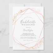 バラ金ゴールド水彩バチェロレッテ週末 招待状 (正面)