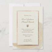 バラ金ゴールド水彩ブラシストローク結婚のインビタット 招待状 (正面)