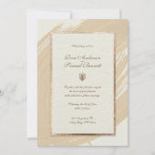 バラ金ゴールド水彩ブラシストローク結婚のインビタット 招待状 (正面)