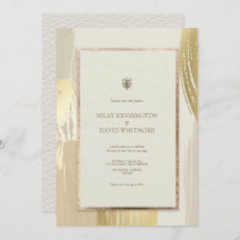 バラ金ゴールド水彩ブラシストローク結婚の