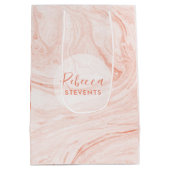 バラ金ゴールド水彩大雪 ミディアムペーパーバッグ (裏面)