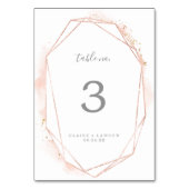 バラ金ゴールド水彩幾何テーブル番号 テーブルナンバー (裏面)