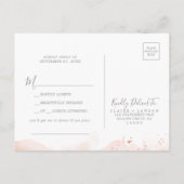 バラ金ゴールド水彩幾何学歌曲要求RSVP インビテーションポストカード (裏面)