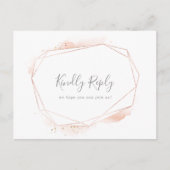 バラ金ゴールド水彩幾何学歌曲要求RSVP インビテーションポストカード (正面)