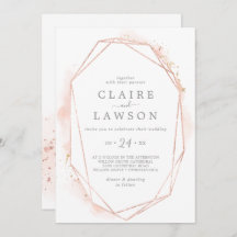 バラ金ゴールド水彩幾何結婚カジュアル色