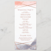 バラ金ゴールド水彩幾何結婚式 プログラム (裏面)