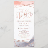 バラ金ゴールド水彩幾何結婚式 プログラム (正面)