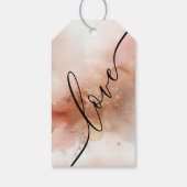 バラ金ゴールド水彩桃色結婚の贈り物 ギフトタグ (裏面)