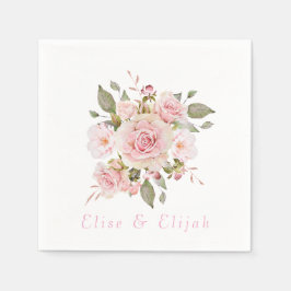 バラ金ゴールド水彩結婚花 スタンダードカクテルナプキン