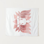 バラ金ゴールド水彩食感仏瞑想禅 タペストリー (正面(横))