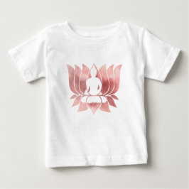 バラ金ゴールド水彩食感仏瞑想禅 ベビーTシャツ