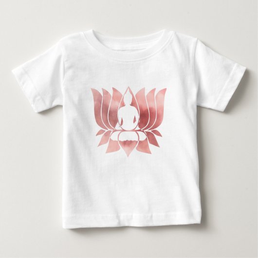 バラ金ゴールド水彩食感仏瞑想禅 ベビーTシャツ (正面)