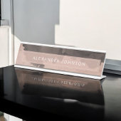 バラ金ゴールド水彩 | 赤面ピンクモダン箔 デスクネームプレート