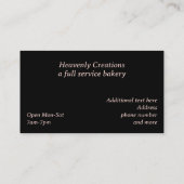 バラ金ゴールド水玉模様とカップケーキベーカリー 名刺 (裏面)