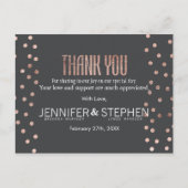 バラ金ゴールド水玉模様と木炭ブラック感謝していヤウス ポストカード (正面)