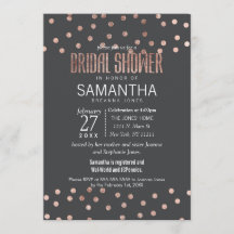 バラ金ゴールド水玉模様チャコールブラックブライダルシャワー