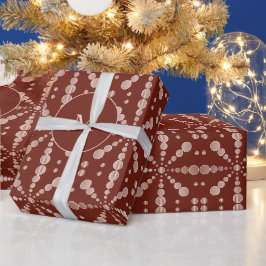 バラ金ゴールド水玉模様チョコレートブラウンクリスマス ラッピングペーパー
