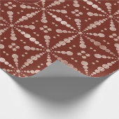 バラ金ゴールド水玉模様チョコレートブラウンクリスマス ラッピングペーパー (角)