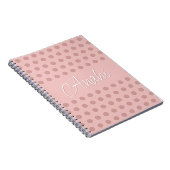 バラ金ゴールド水玉模様 パーソナライズされた ノートブック (右側)