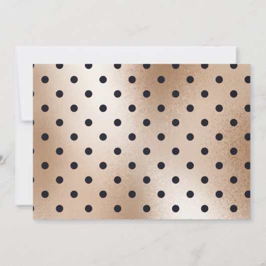 バラ金ゴールド水玉模様DIY写真カドゥセウス卒業 招待状 (裏面)