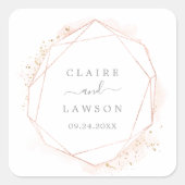 バラ金ゴールド水結婚色の封筒用シール スクエアシール (正面)