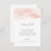 バラ金ゴールド水結婚色Wishing Well Card エンクロージャーカード (正面/裏面)