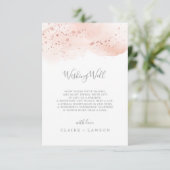 バラ金ゴールド水結婚色Wishing Well Card エンクロージャーカード (スタンド正面)