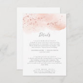 バラ金ゴールド水色の結婚詳細エンクロージャカード エンクロージャーカード (正面/裏面)