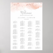 バラ金ゴールド水色アルファベット座席表 ポスター (正面)