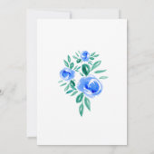 バラ金ゴールド水色バラ男の赤ちゃん 招待状 (裏面)