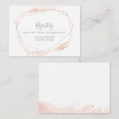 バラ金ゴールド水色幾何学ギフトレジストリ エンクロージャーカード (正面/裏面)