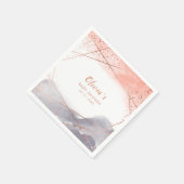 バラ金ゴールド水色幾何学赤ちゃんシャワー スタンダードカクテルナプキン (角)