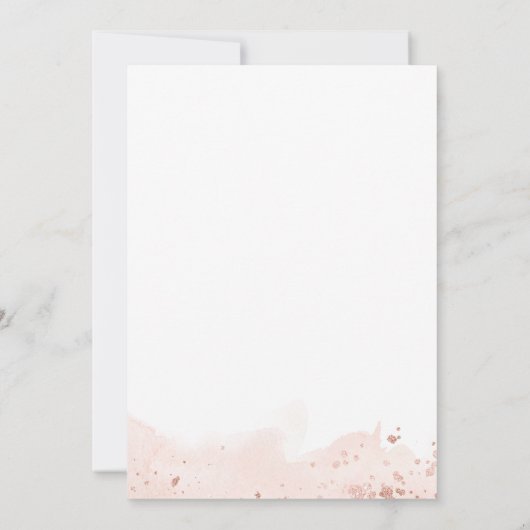 バラ金ゴールド水色幾何学長誕生日パーティー 招待状 (裏面)