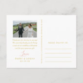 バラ金ゴールド永遠に感謝結婚の写真ありがとう ポストカード (裏面)