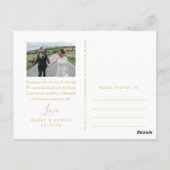 バラ金ゴールド永遠に感謝結婚の写真ありがとう ポストカード (裏面)