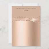 バラ金ゴールド海馬きらめく虹色シェルサンゴ 招待状 (裏面)