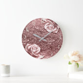 バラ金ゴールド液クロム金属チックグラム ラージ壁時計 (ホーム)