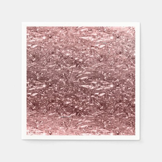 バラ金ゴールド液クロム金属釉パーティー スタンダードカクテルナプキン (正面)