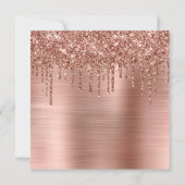 バラ金ゴールド滴下グリッターとフォイル40th誕生日 招待状 (裏面)