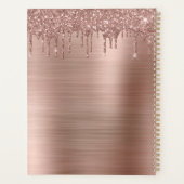 バラ金ゴールド滴下グリッターパーソナライズされた プランナー手帳 (裏面)