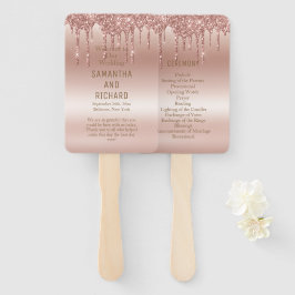 バラ金ゴールド滴下グリッターメタリックシャイン結婚ズ ハンドファン