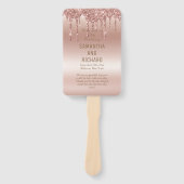 バラ金ゴールド滴下グリッターメタリックシャイン結婚ズ ハンドファン (正面)