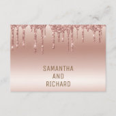 バラ金ゴールド滴下グリッターメタリックシャイン エンクロージャーカード (正面)