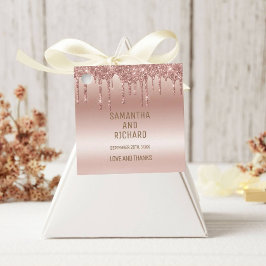 バラ金ゴールド滴下グリッターメタリックシャイン フェイバータグ