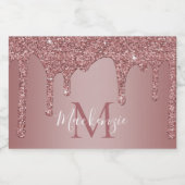 バラ金ゴールド滴下グリッターモノグラム フードラベル (シングルラベル)