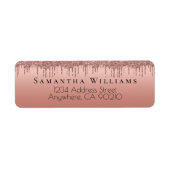 バラ金ゴールド滴下グリッター差出人住所ラベル ラベル (正面)