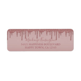 バラ金ゴールド滴下グリッター差出人住所 ラベル