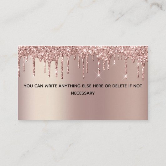 バラ金ゴールド滴下グリッター結婚のエンクロージャカード エンクロージャーカード (裏面)