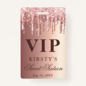 バラ金ゴールド滴下グリッターSweet sixteenVIP バッジ (裏面)
